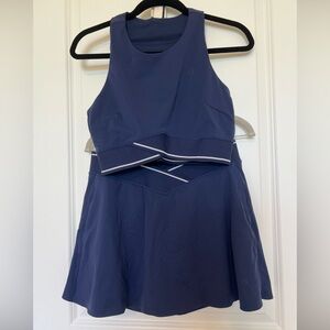 Lululemon Navy Athletic Two-Piece set,cropped built in bra top  10 & skort 12